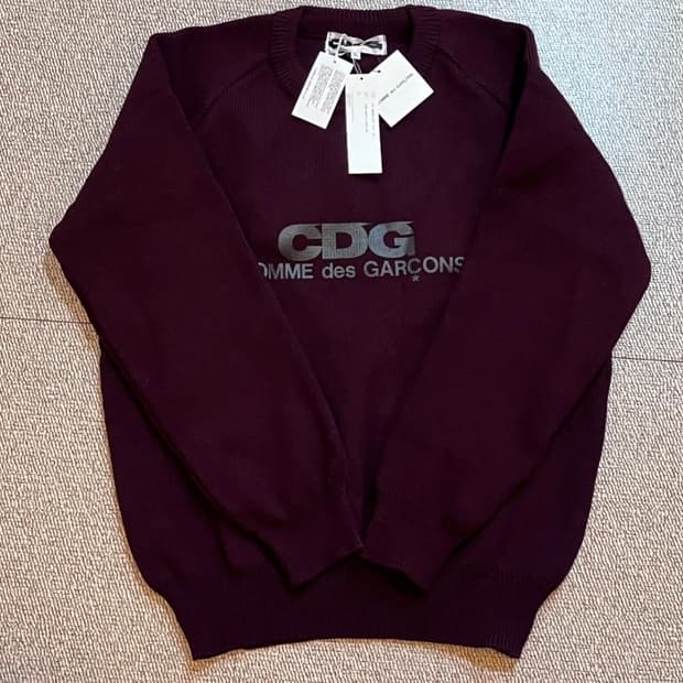 새상품 꼼데가르송 CDG 니트 버건디 xl