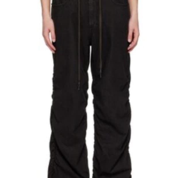 33사이즈/ 우영미 24SS 흑청 셔링 팬츠