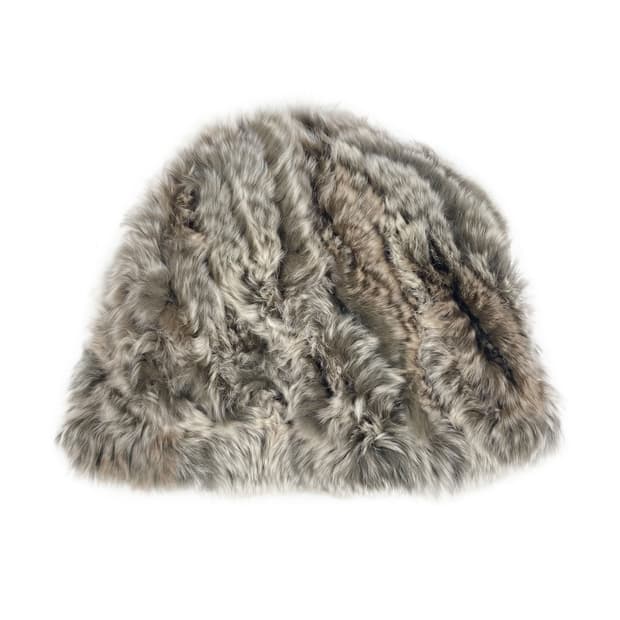 stretch fur 래빗 퍼 비니