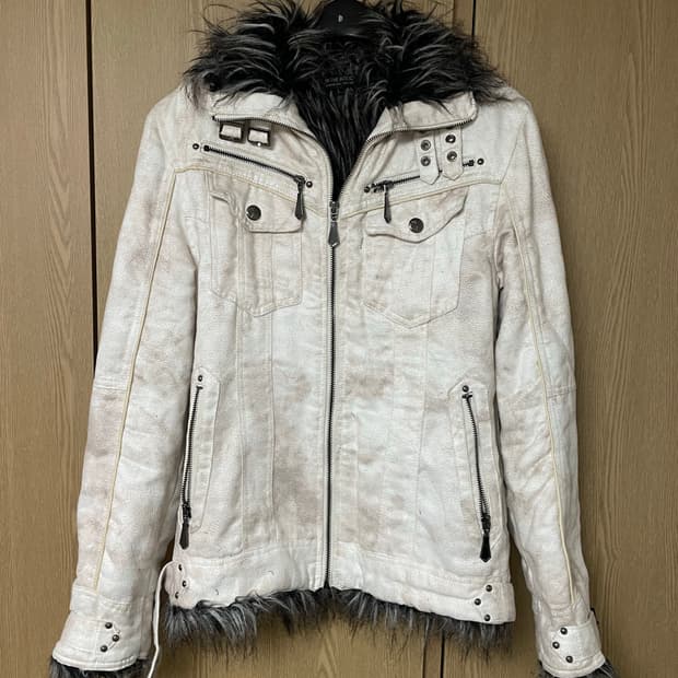 In the attic trimming fur jacket