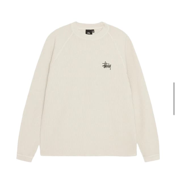 스투시 래글런 써멀 롱슬리브 베이지 S