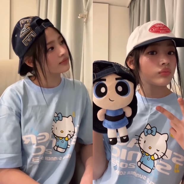 썸머소닉 키티 티셔츠 (뉴진스 민지 착용)