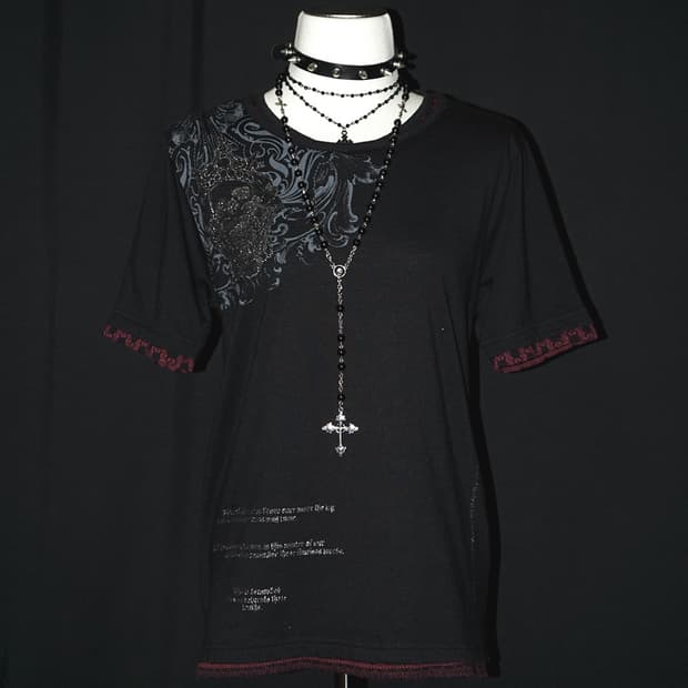 (spinash) glitter punk skull t 