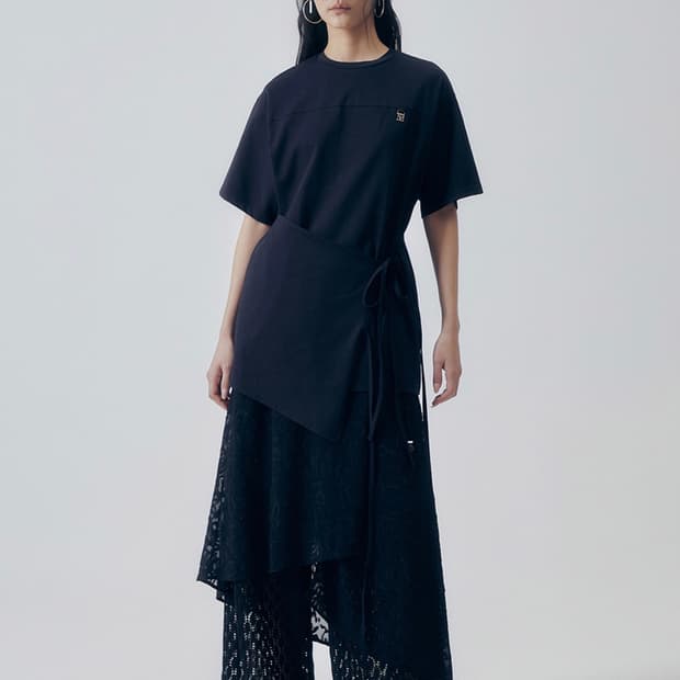 (거의새상품) 트리밍버드 tie detail 반팔 티셔츠