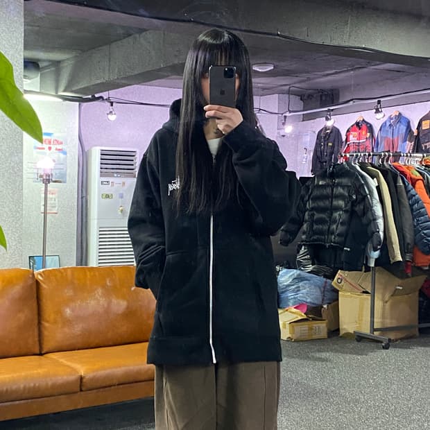 스투시 베이직로고 후드집업 A5