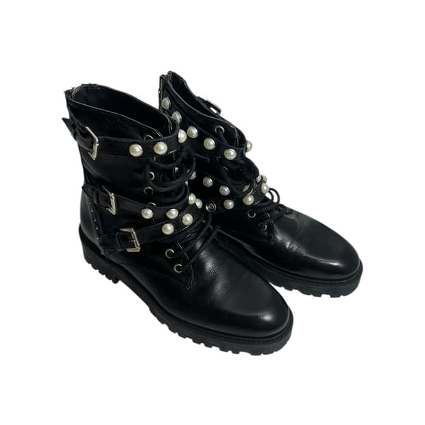 Zara 진주 레더 부츠  230 