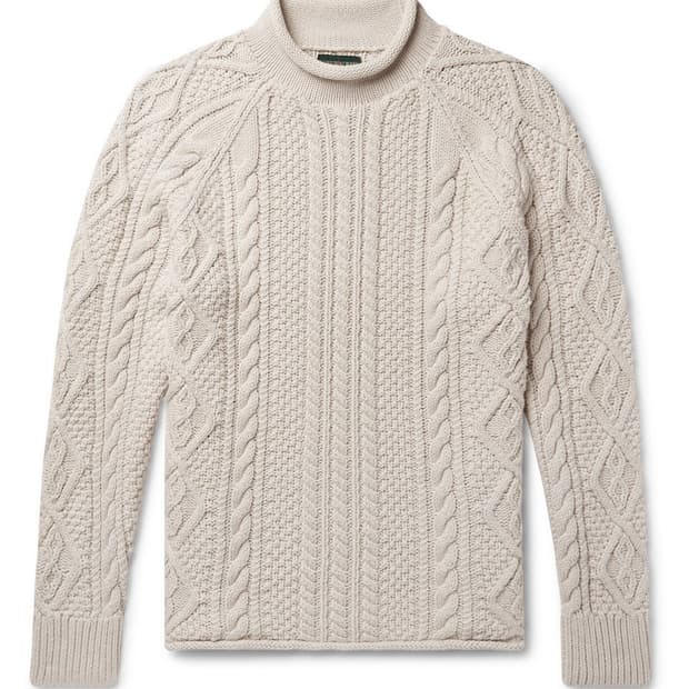 제이크루 롤넥 케이블 스웨터 니트 