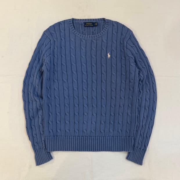 폴로 랄프로렌 꽈배기 케이블 니트 스카이블루