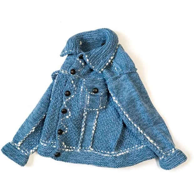 캐피탈 울 핸드 니트 코위찬 G 진 네이비