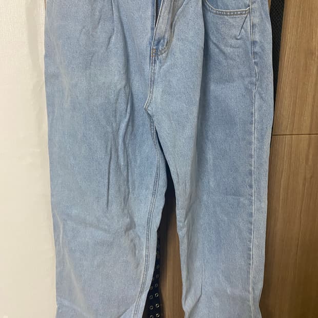 비에스래빗 미드90 배기 데님 팬츠 라이트 블루