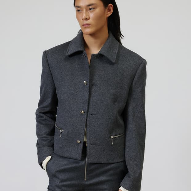 알포/ 캐시미어 - CROP JACKET(그레이)