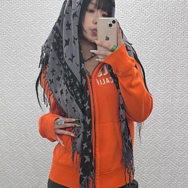 빈티지 Y2K 스트릿 히피 케이프 숄 머플러 C08037