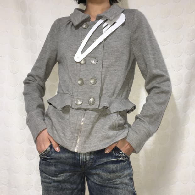 마크 바이 마크 제이콥스 그레이 울 더블브레스트 자켓