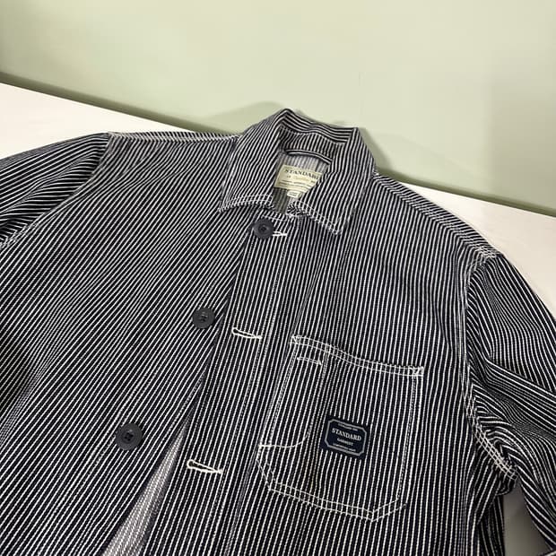 L 스탠다드 워크자켓 스트라이프 커버올자켓