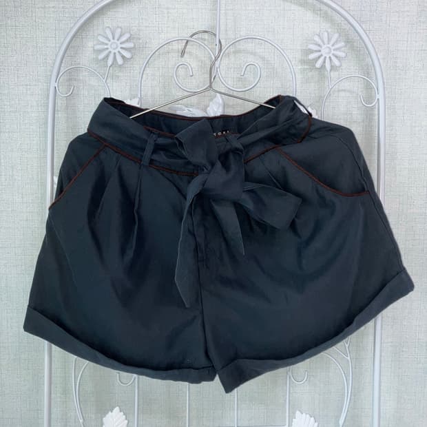 jpn vintage 블랙 리본 반바지 y2k 스트릿 갸루 펑키 fabr