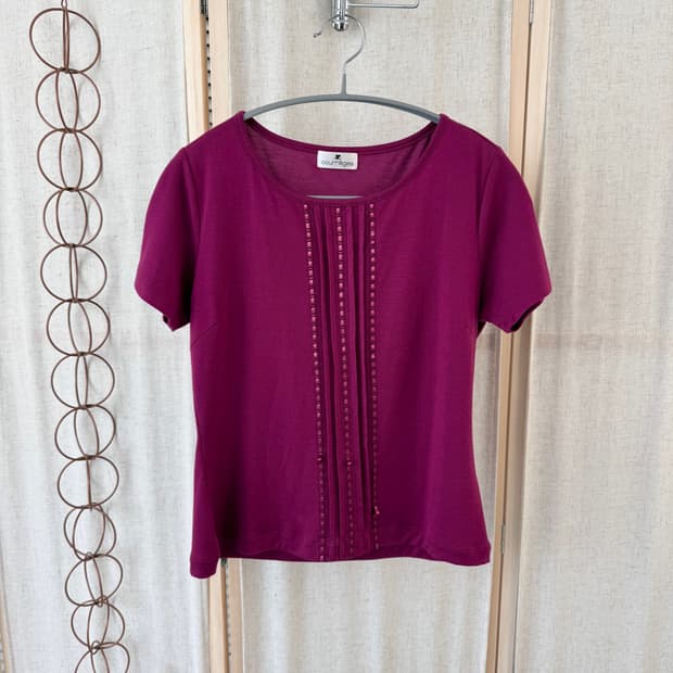 Courreges 꾸레쥬 마젠타 블라우스 (캐시미어)