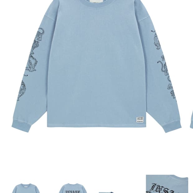 인세인개러지 타이거 롱슬리브 라이트블루 3사이즈