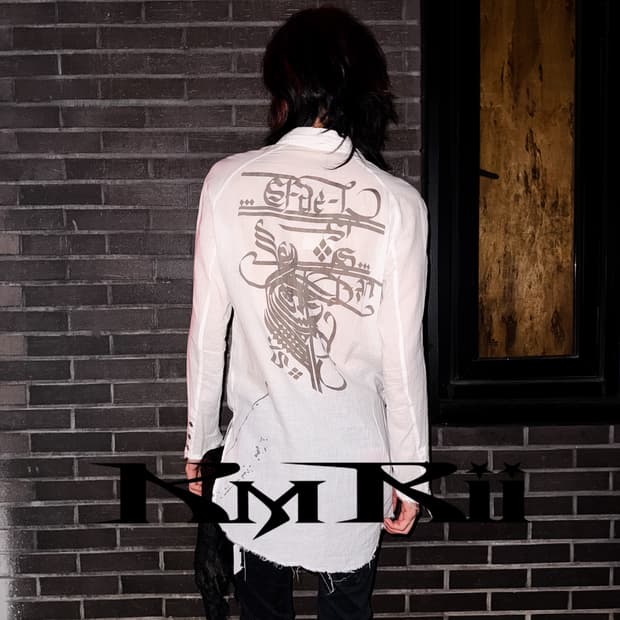 Kmrii – Frayed Ink-Print Long Shirt 
