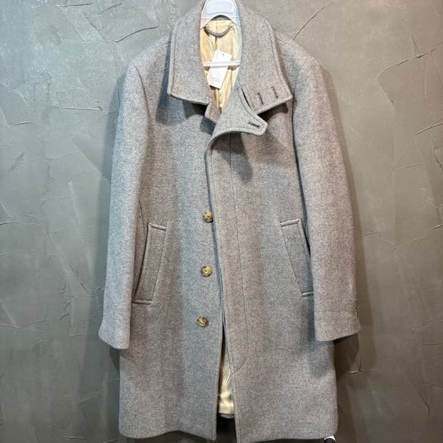 [48] KENZO 겐조 헤링본 울 코트