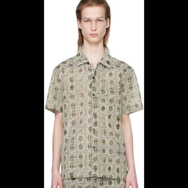 [m] olly shinder green warp shirt