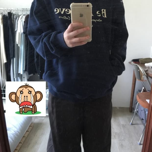 어반에이지 비어처브 오버 후드티 네이비 M