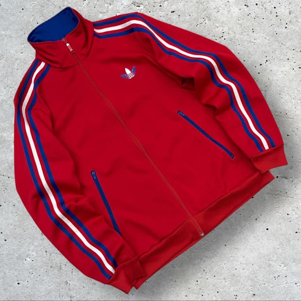[95] 13s 아디다스 파이어버드 삼선 트랙탑 레드/블루 B746