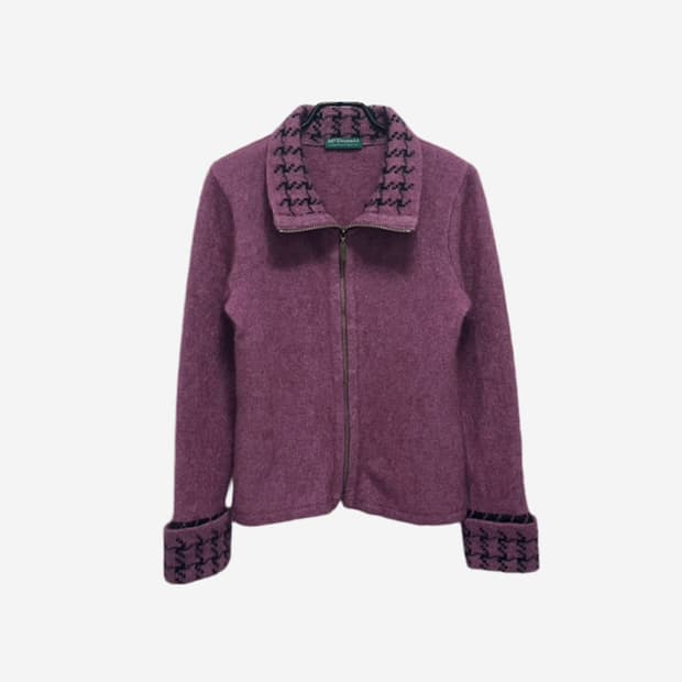 McDonalad 램스울 니트 집업 자켓