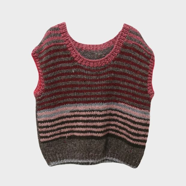 스트라이프 울 혼방 니트 베스트 62051