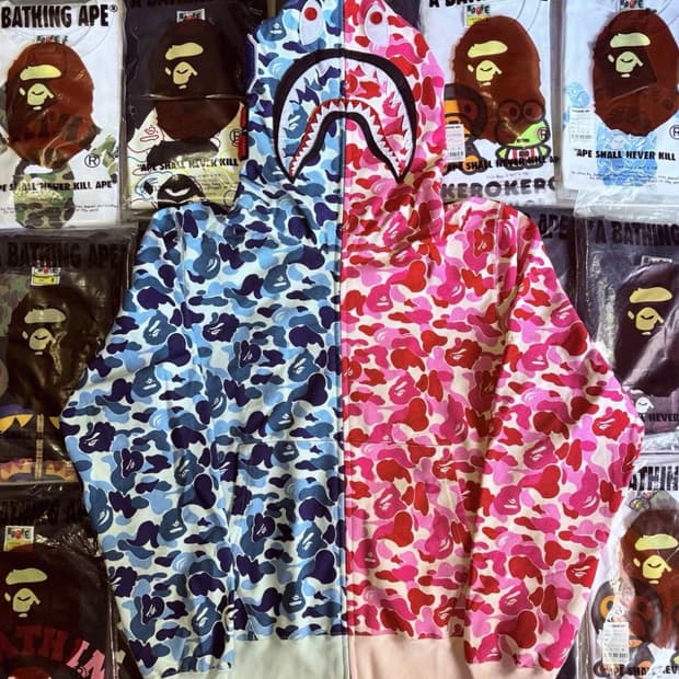 베이프 샤크후드 아수라 핑크/블루 새상품