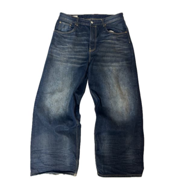 ZARA 와이드핏 배기 진 다크 블루 워싱 (정품)