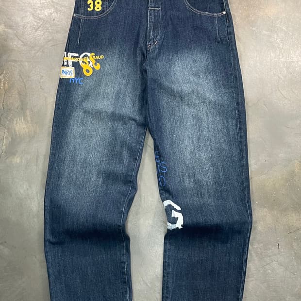 00s 마리떼 프랑소와저버 데드스탁 와이드 데님 팬츠