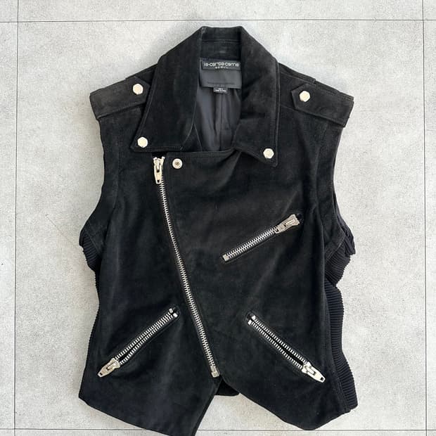 알렉산더왕 스웨이드 레더 바이커 베스트