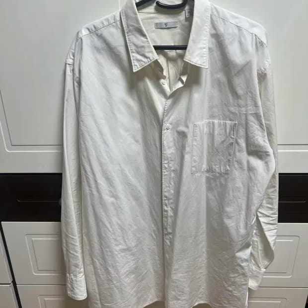 유니클로 질샌더 +j/20fw 수피마코튼 레귤러피트셔츠 화이트/XL