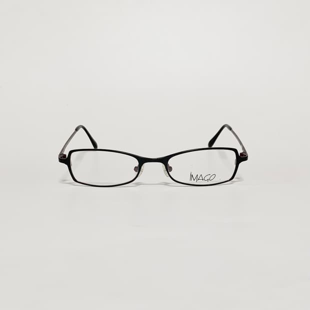 943 빈티지안경 블랙 데드스탁  슬림 사각 메탈 안경테