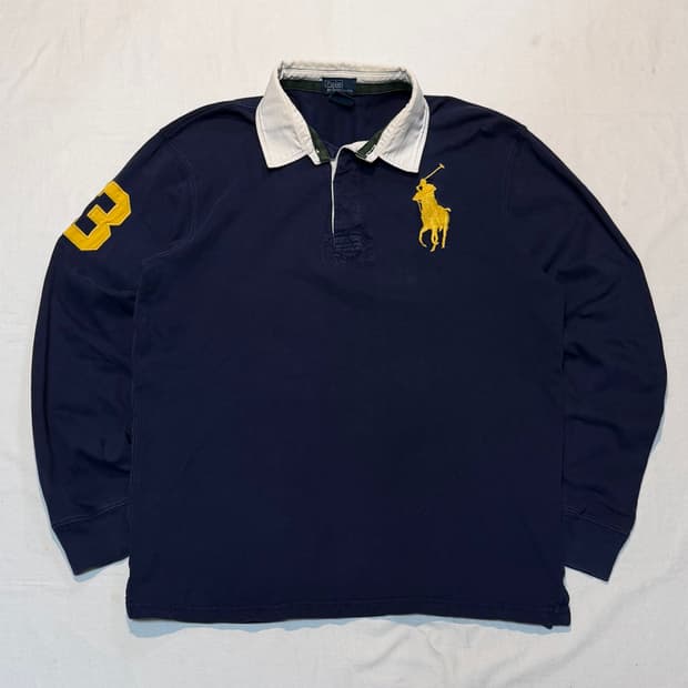 폴로 랄프로렌 빅포니 롱슬리브 럭비티 네이비