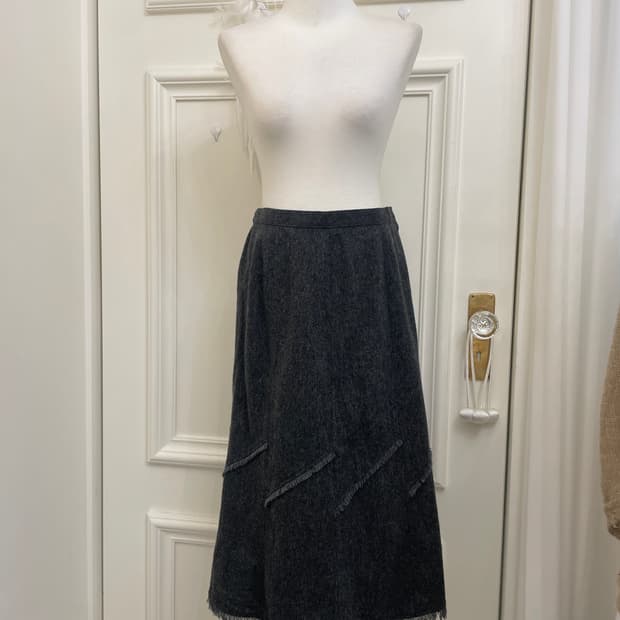 charcoal wool warm skirt