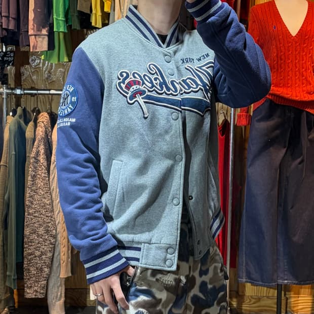 XL MLB 뉴욕양키스 빅패치 배색 코튼 바시티