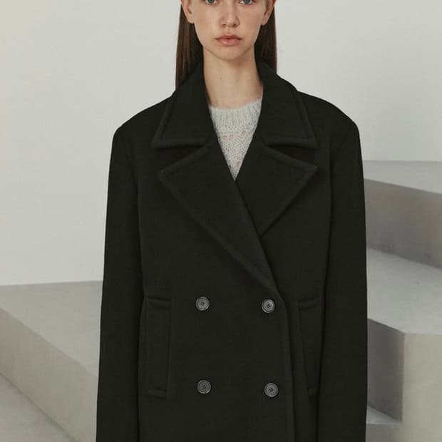 르(LE) 25년 울 하프 코트 블랙