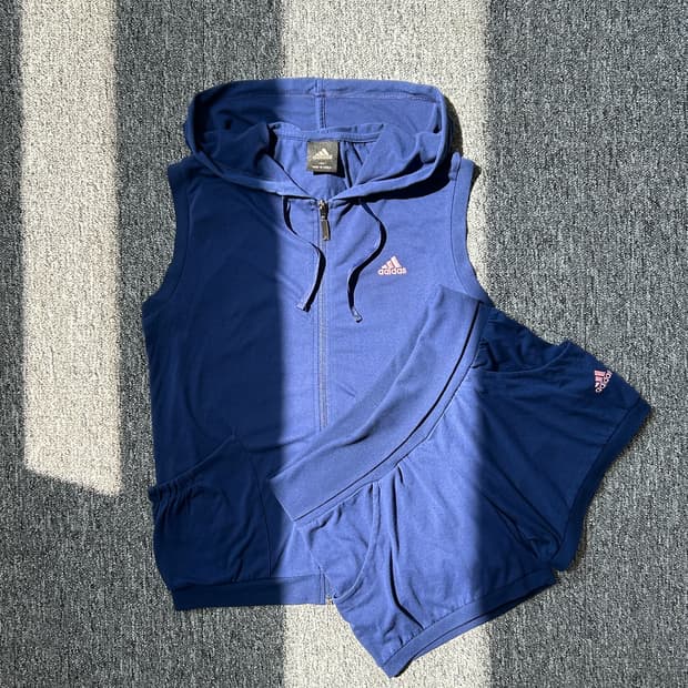 아디다스 y2k 슬리브리스 네이비 셋업
