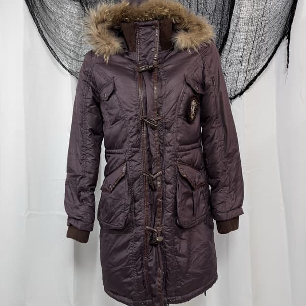 purple fur padding jacket