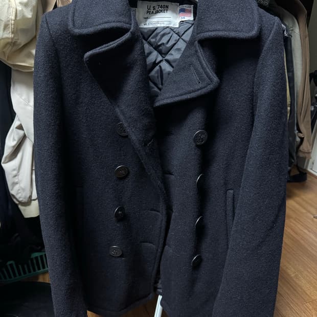 쇼트 헤비 울 피코트 블랙 (34-100사이즈) 