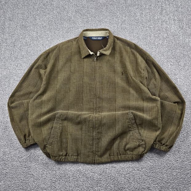 폴로 골프 체크 코듀로이 블루종 ( 2XL ) / 9762