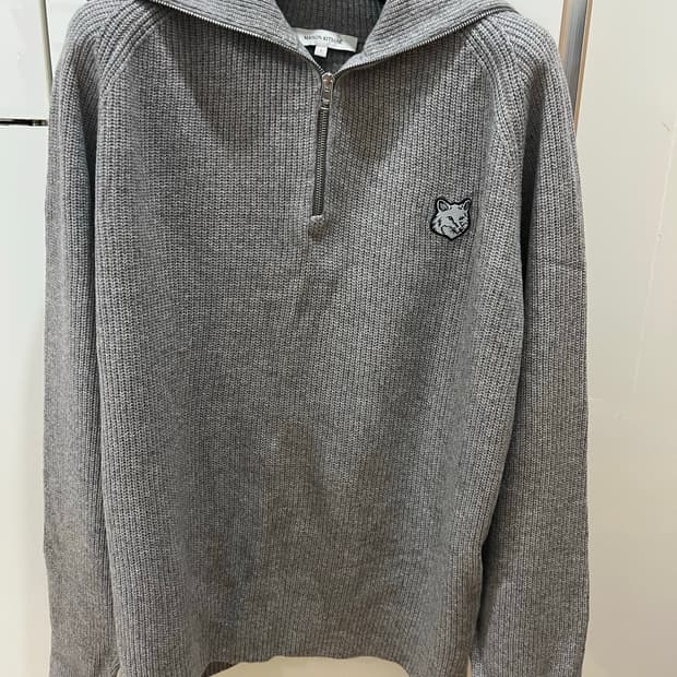 24fw 메종키츠네 캐시미어 반집업니트 L (새상품급)