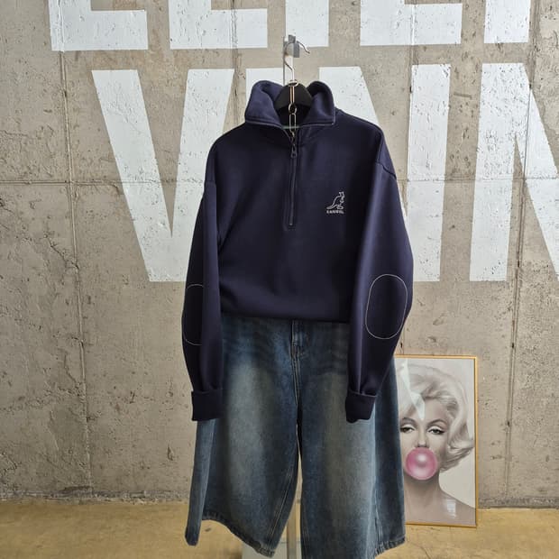 캉골 네이비 하프집업 맨투맨(TS2