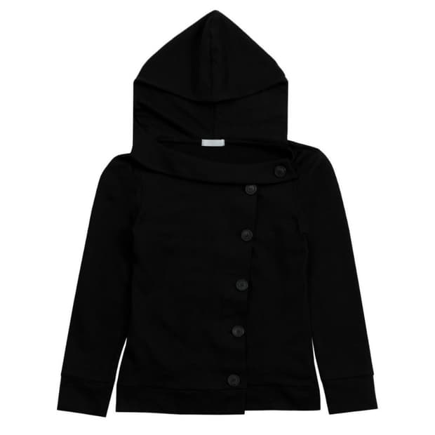 Oshigh 후드 오스하이 스프링 넥 버튼 후드 블랙