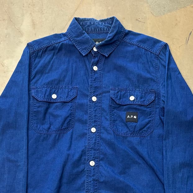 XS 아페세x칼하트 투포켓 네이비 셔츠