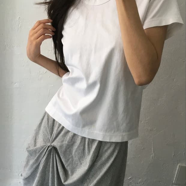 Noir Kei Ninomiya 느와르 케이 니노미야 화이트 셔링 티셔츠