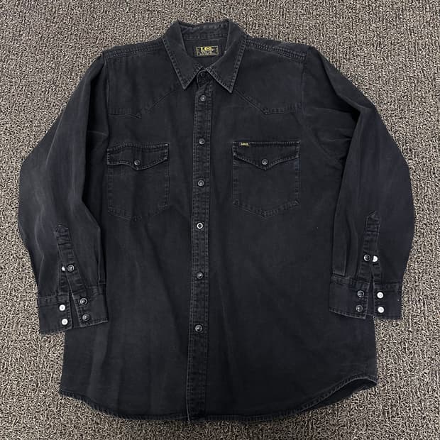 LEE 리 웨스턴 데님 흑청 셔츠 블랙 2XL