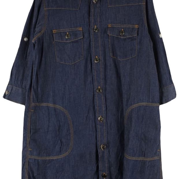 빈티지 청색 청남방 셔츠원피스