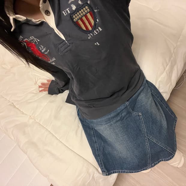 hippy mood denim midi skirt